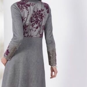 Soft Surroundings Grandeur Jacket with Purple floral embroidery